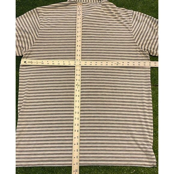 Peter Millar shirt mens large gray white golf polo short sleeve thin lyocell 6 - Picture 9 of 10